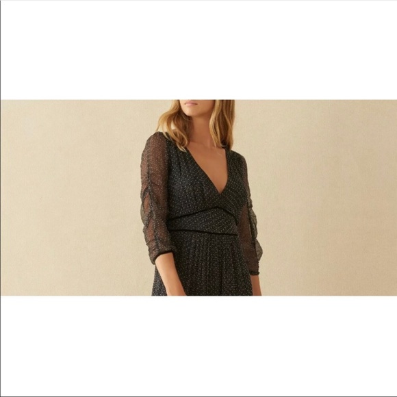 NWT ba&sh Robe Despina Dress Noire M/8 - Picture 5 of 15